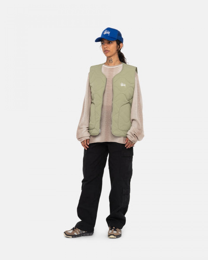 Brown Stussy Recycled Nylon Liner Vest Women's Vest Jakarta | Indonesia PCA-9016