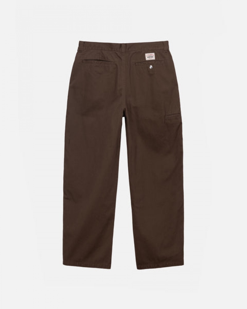 Brown Stussy Workgear Trouser Twill Men's Pants Jakarta | Indonesia RBK-2337