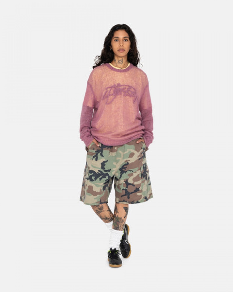 Camo Stussy Ripstop Cargo Beach Short Women's Shorts Jakarta | Indonesia MXQ-4013