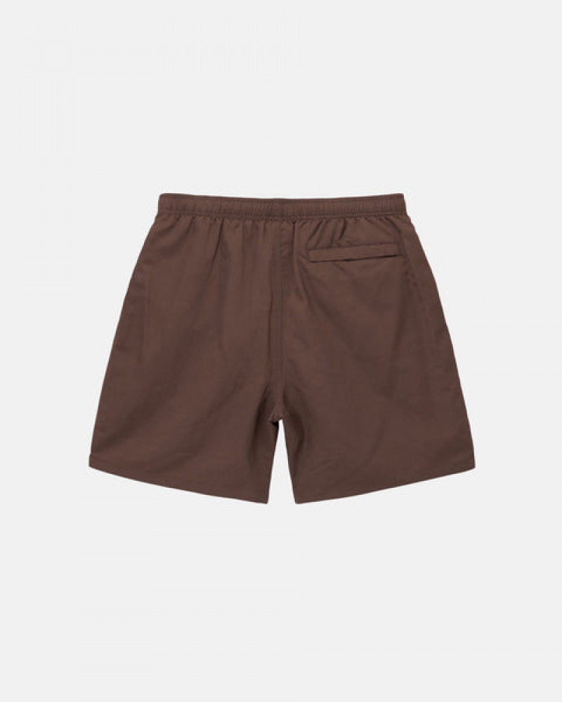 Coffee Stussy Big Basic Water Short Men's Swimwear Jakarta | Indonesia IOD-5652