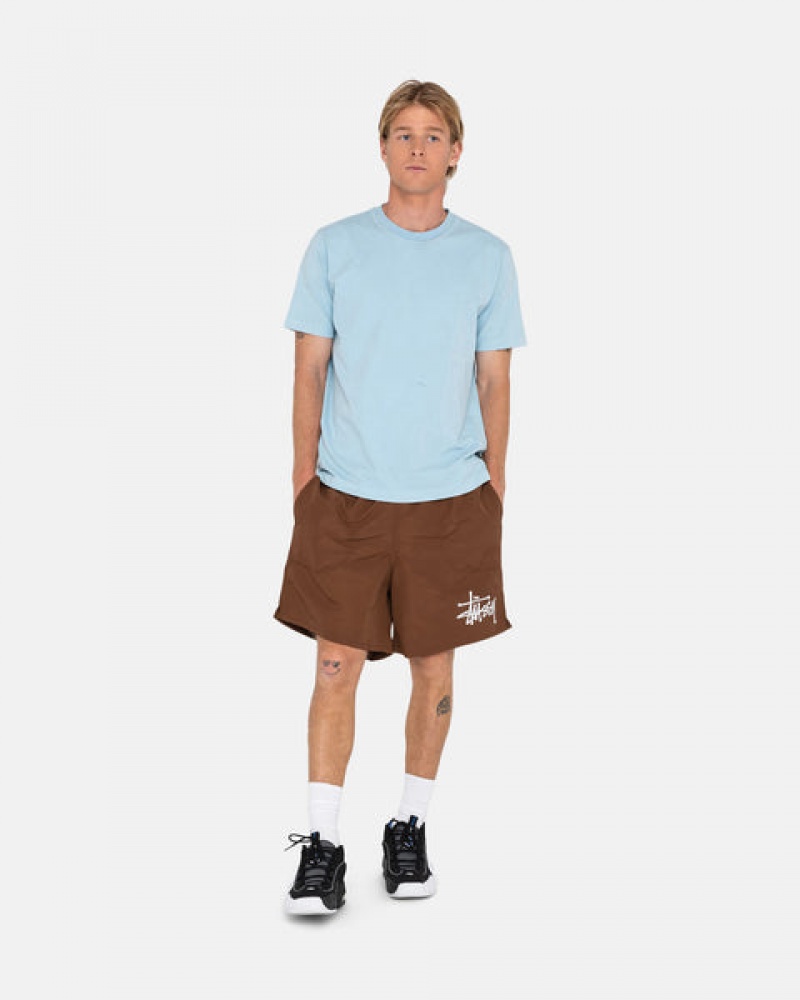 Coffee Stussy Big Basic Water Short Men's Swimwear Jakarta | Indonesia IOD-5652