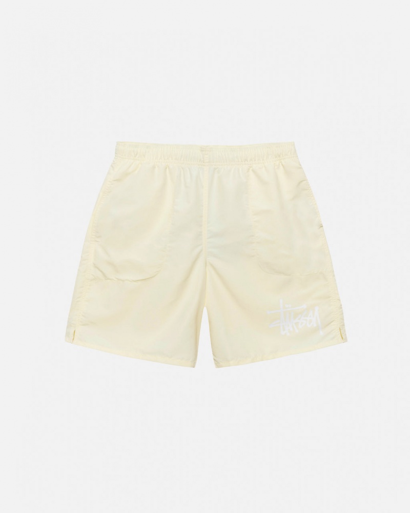 Cream Stussy Big Basic Water Short Men\'s Swimwear Jakarta | Indonesia RWV-4657