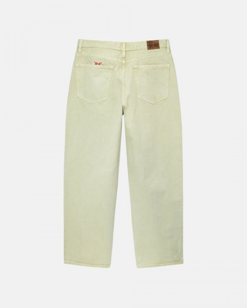 Cream Stussy Double Dye Big 'Ol Jeans Men's Pants Jakarta | Indonesia RMV-2985