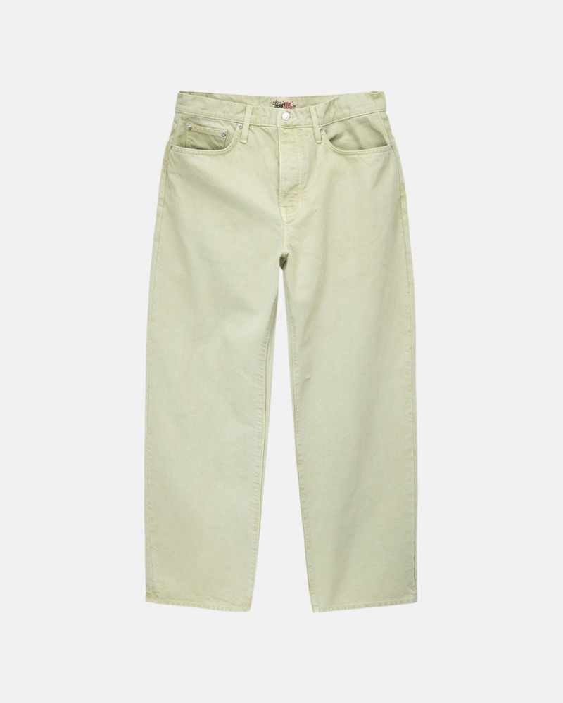 Cream Stussy Double Dye Big \'Ol Jeans Men\'s Pants Jakarta | Indonesia RMV-2985