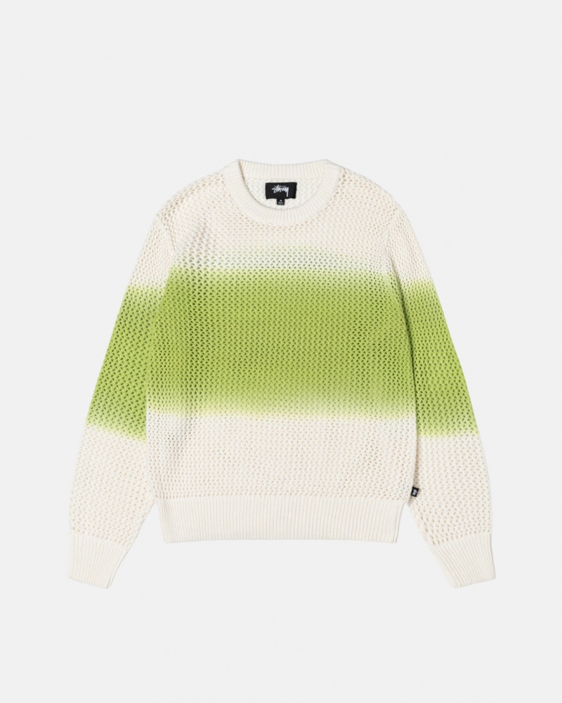 Dark Green Stussy Pigment Dyed Loose Gauge Knit Sweater Men\'s Sweaters Jakarta | Indonesia ALS-7608