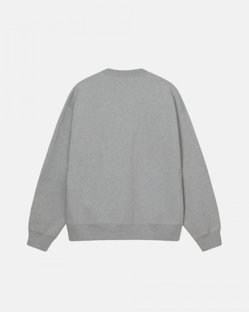 Dark Grey Stussy Fleece Crew Women's Sweatshirts Jakarta | Indonesia AJZ-7932