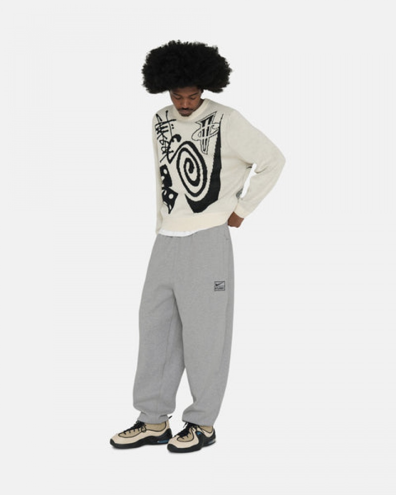 Dark Grey Stussy Fleece Pant Men's Sweatpants Jakarta | Indonesia TEY-9324