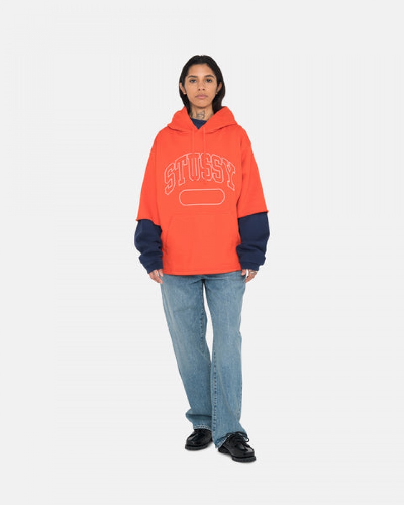 Deep Orange Stussy Ss Boxy Cropped Hoodie Women's Hoodie Jakarta | Indonesia ODD-2515