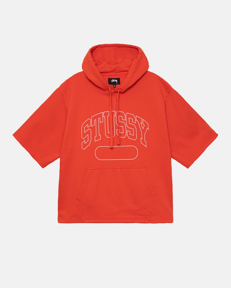 Deep Orange Stussy Ss Boxy Cropped Hoodie Women\'s Hoodie Jakarta | Indonesia ODD-2515