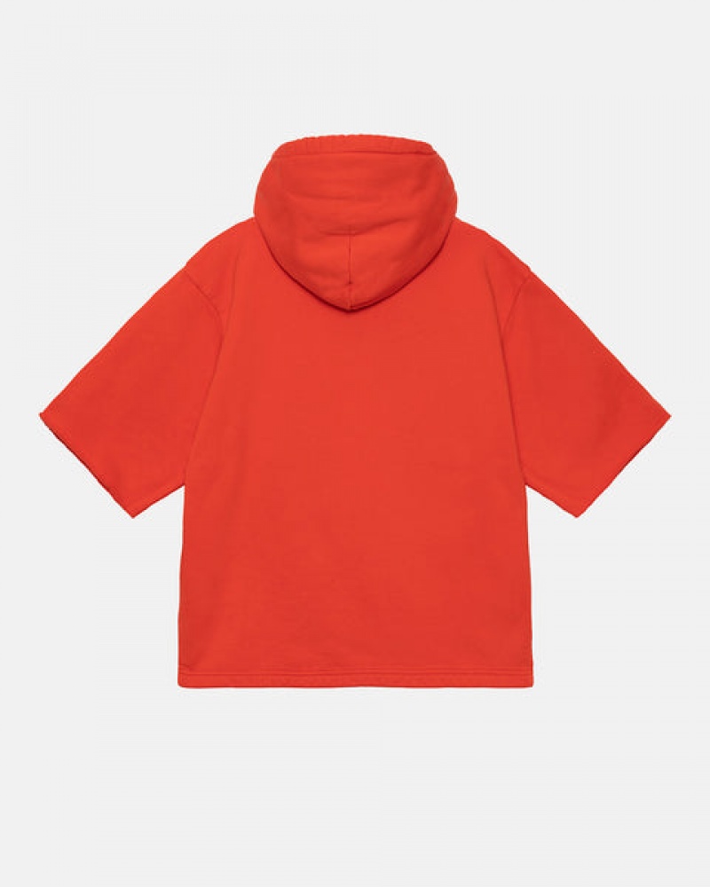 Deep Orange Stussy Ss Boxy Cropped Hoodie Men's Hoodie Jakarta | Indonesia ANE-0651