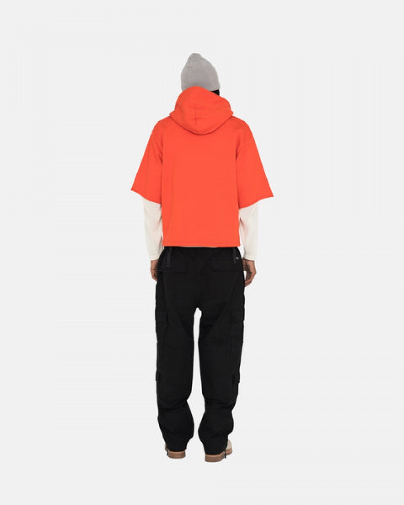 Deep Orange Stussy Ss Boxy Cropped Hoodie Men's Hoodie Jakarta | Indonesia ANE-0651