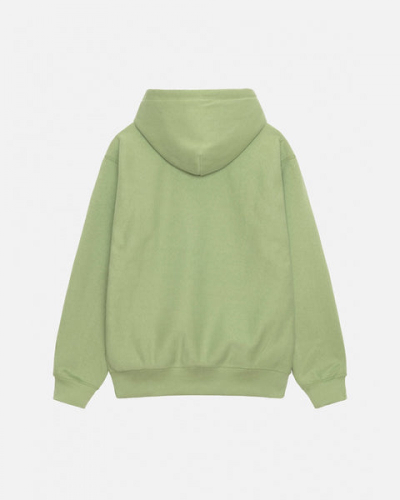 Green Stussy Basic Applique Hood Men's Sweatshirts Jakarta | Indonesia IRM-0358