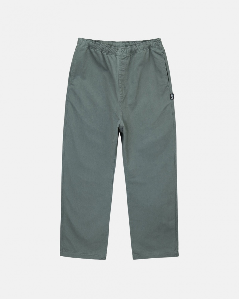 Green Stussy Brushed Beach Pant Men\'s Pants Jakarta | Indonesia IXM-3612