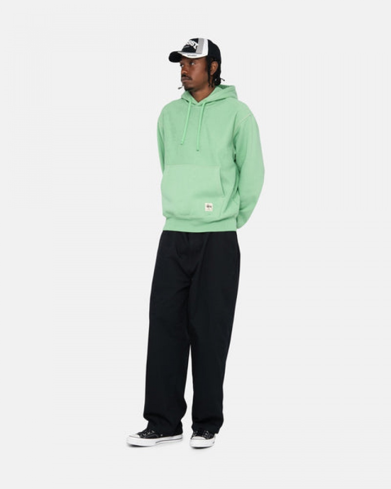 Green Stussy Contrast Stitch Label Hood Women's Sweatshirts Jakarta | Indonesia CPL-5793