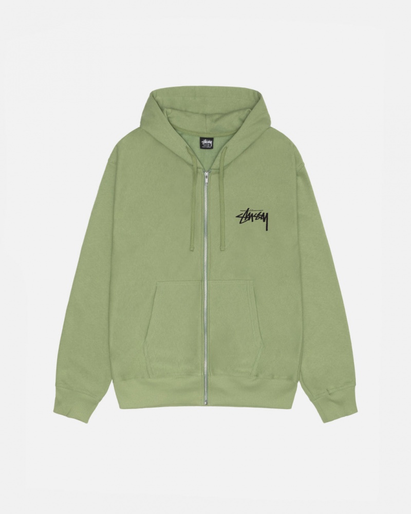 Green Stussy Skate Tough Zip Hoodie Men\'s Hoodie Jakarta | Indonesia ZFH-2413