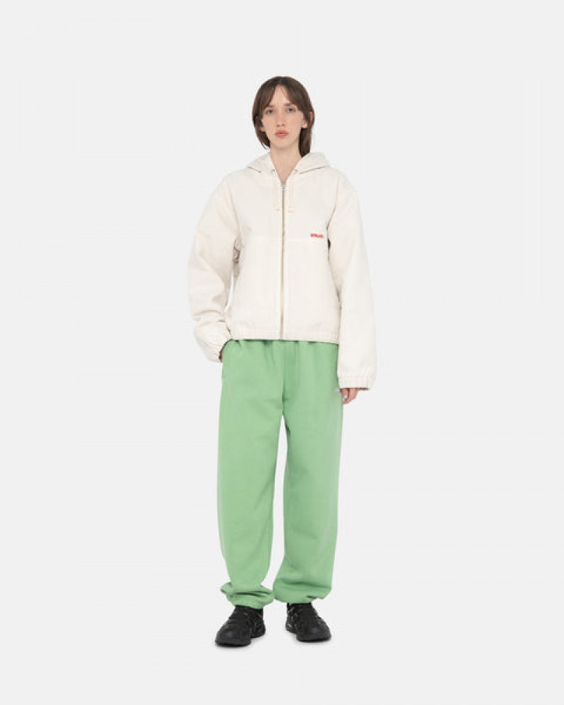 Green Stussy Stock Logo Sweatpant Men's Sweatpants Jakarta | Indonesia LPE-8292