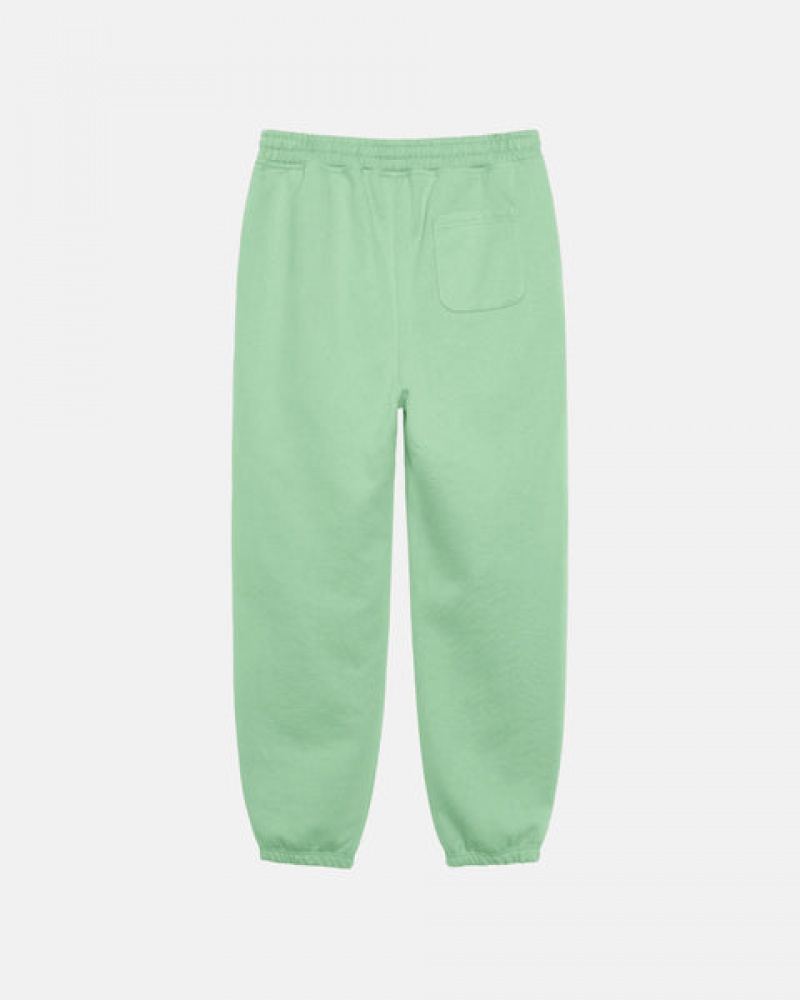 Green Stussy Stock Logo Sweatpant Men's Sweatpants Jakarta | Indonesia LPE-8292