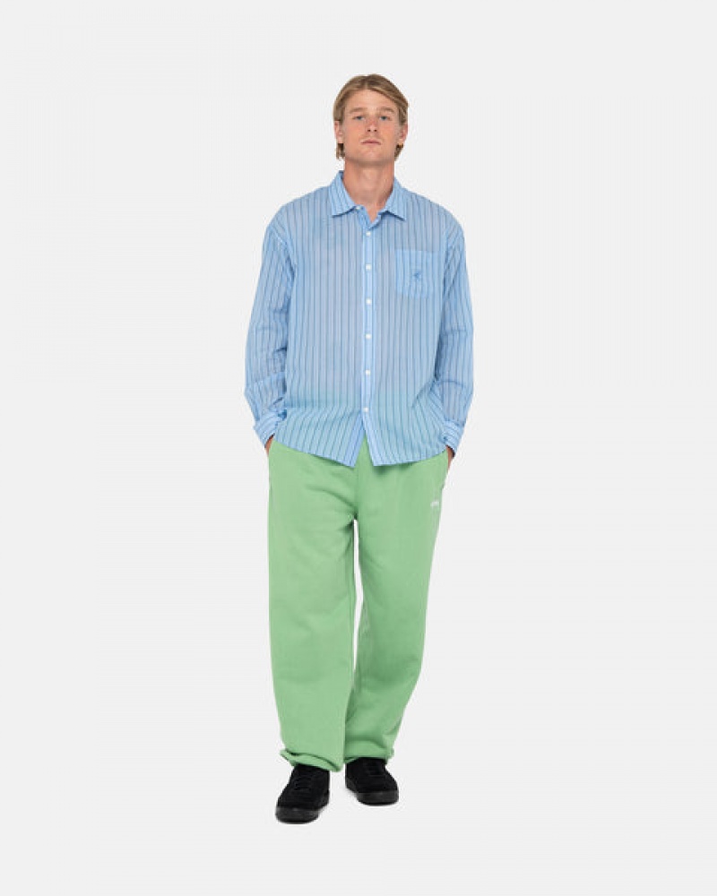 Green Stussy Stock Logo Sweatpant Men's Sweatpants Jakarta | Indonesia LPE-8292