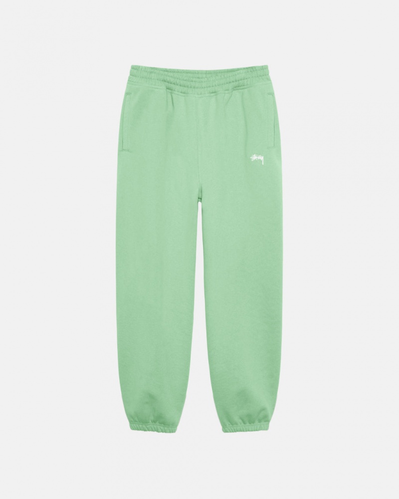 Green Stussy Stock Logo Sweatpant Men\'s Sweatpants Jakarta | Indonesia LPE-8292