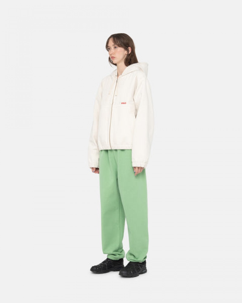 Green Stussy Stock Logo Sweatpant Women's Sweatpants Jakarta | Indonesia HOZ-4942