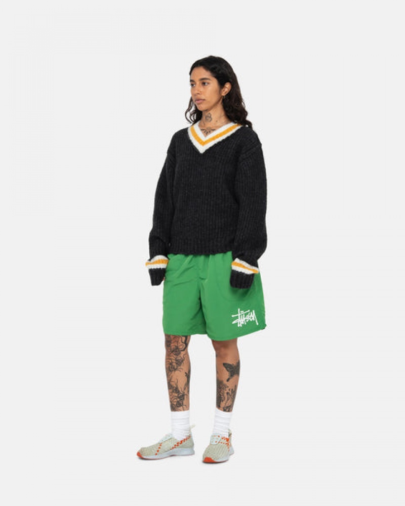 Green Stussy Water Short Big Basic Men's Shorts Jakarta | Indonesia XGL-4358