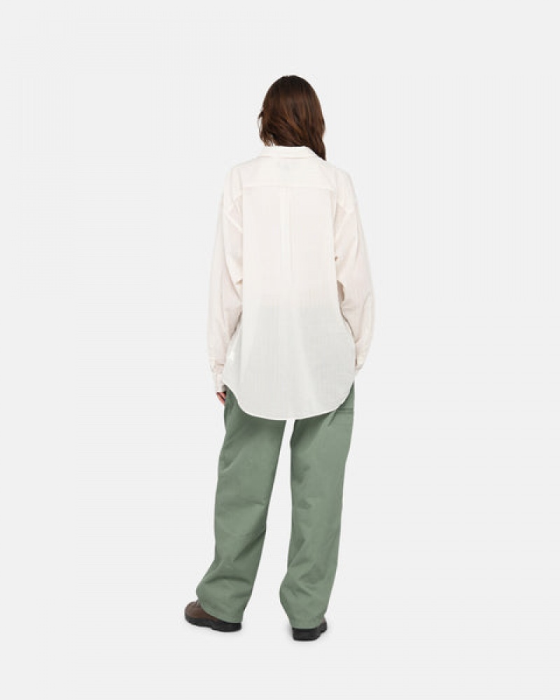 Green Stussy Workgear Trouser Twill Women's Pants Jakarta | Indonesia EUM-3300