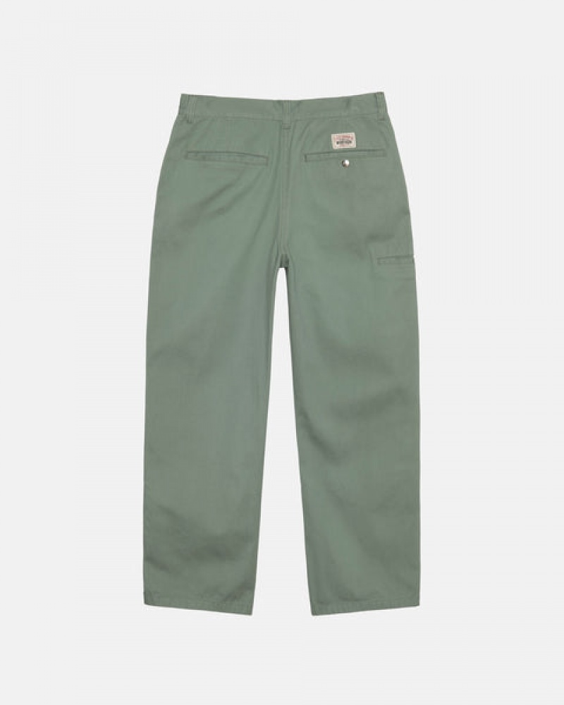 Green Stussy Workgear Trouser Twill Women's Pants Jakarta | Indonesia EUM-3300