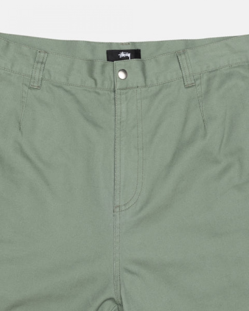 Green Stussy Workgear Trouser Twill Women's Pants Jakarta | Indonesia EUM-3300