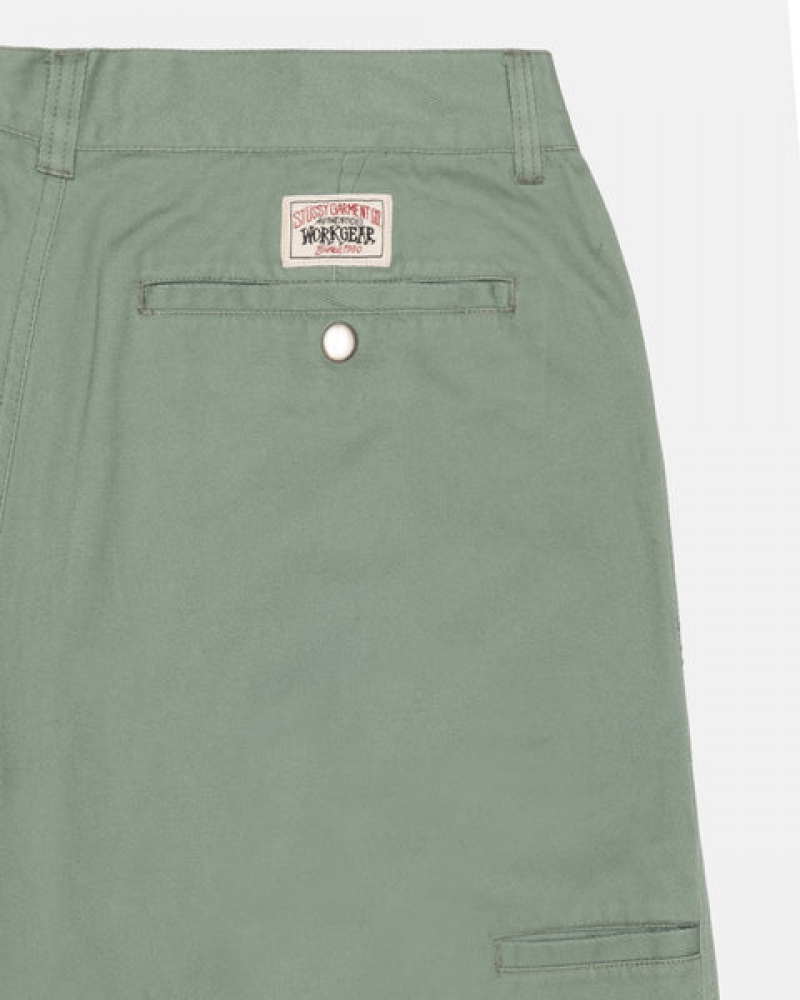 Green Stussy Workgear Trouser Twill Women's Pants Jakarta | Indonesia EUM-3300