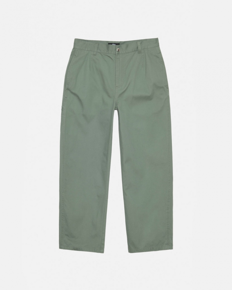 Green Stussy Workgear Trouser Twill Women\'s Pants Jakarta | Indonesia EUM-3300