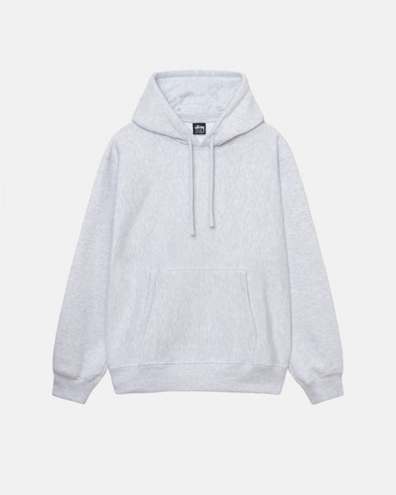 Grey Stussy Back Hood Applique Hoodie Men's Hoodie Jakarta | Indonesia XUJ-9782