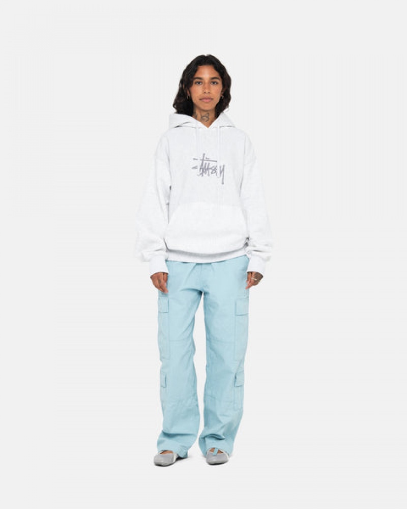 Grey Stussy Basic Applique Hoodie Women's Hoodie Jakarta | Indonesia EAH-9124