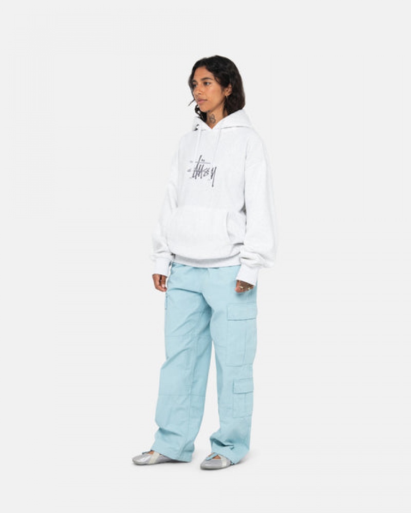 Grey Stussy Basic Applique Hoodie Women's Hoodie Jakarta | Indonesia EAH-9124