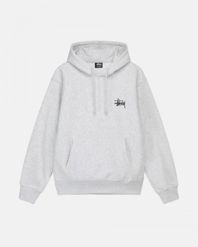 Grey Stussy Basic Stussy Hoodie Men's Hoodie Jakarta | Indonesia MLQ-1054