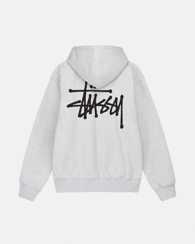 Grey Stussy Basic Stussy Hoodie Men\'s Hoodie Jakarta | Indonesia MLQ-1054