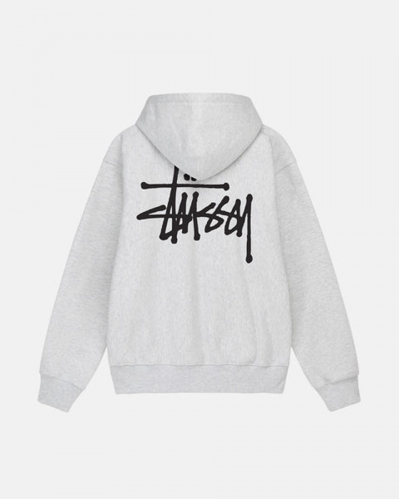 Grey Stussy Basic Stussy Zip Hoodie Women's Hoodie Jakarta | Indonesia JCI-7417