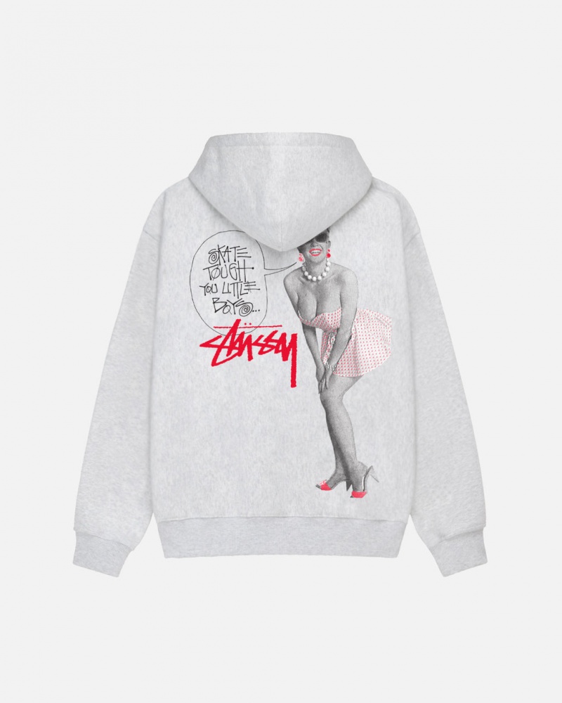 Grey Stussy Skate Tough Hoodie Men\'s Hoodie Jakarta | Indonesia UQM-1713