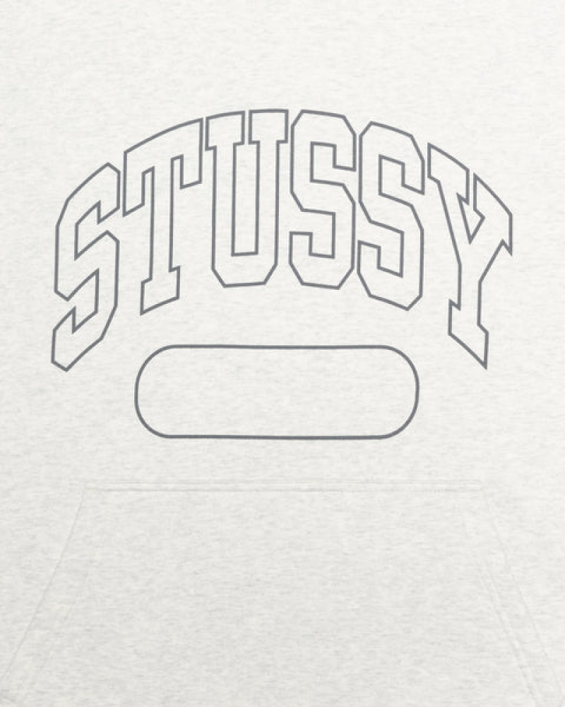 Grey Stussy Ss Boxy Cropped Hoodie Men's Hoodie Jakarta | Indonesia FLU-0922