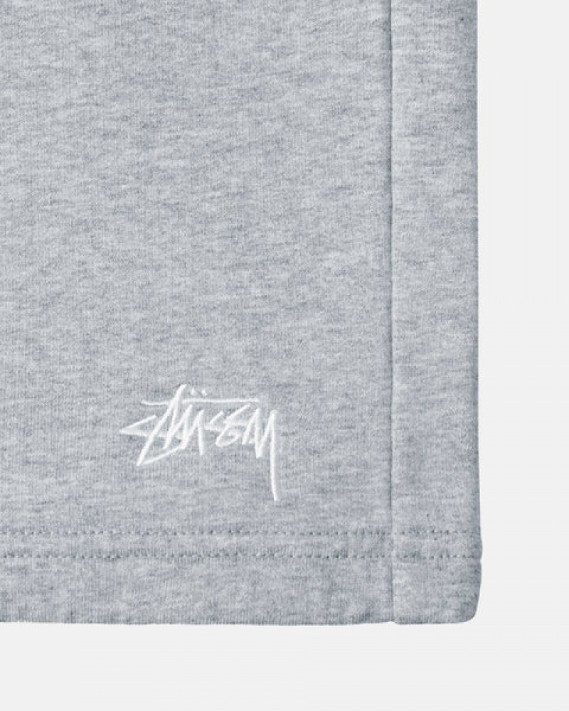 Grey Stussy Stock Logo Sweat Short Men's Shorts Jakarta | Indonesia EOD-2200