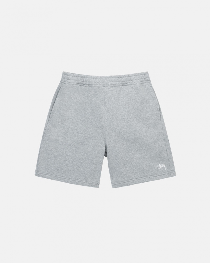 Grey Stussy Stock Logo Sweat Short Men\'s Shorts Jakarta | Indonesia EOD-2200