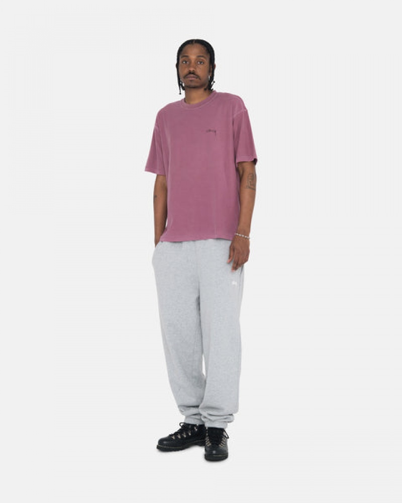 Grey Stussy Stock Logo Sweatpant Men's Sweatpants Jakarta | Indonesia CBN-7753