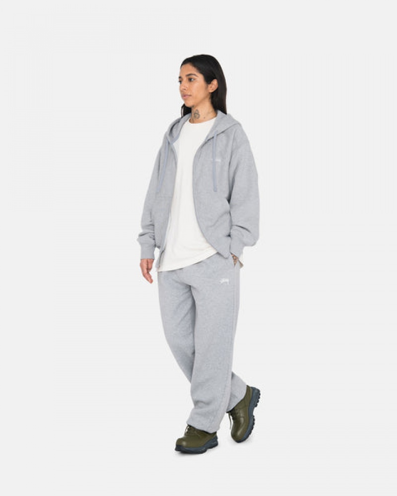 Grey Stussy Stock Logo Sweatpant Men's Sweatpants Jakarta | Indonesia CBN-7753