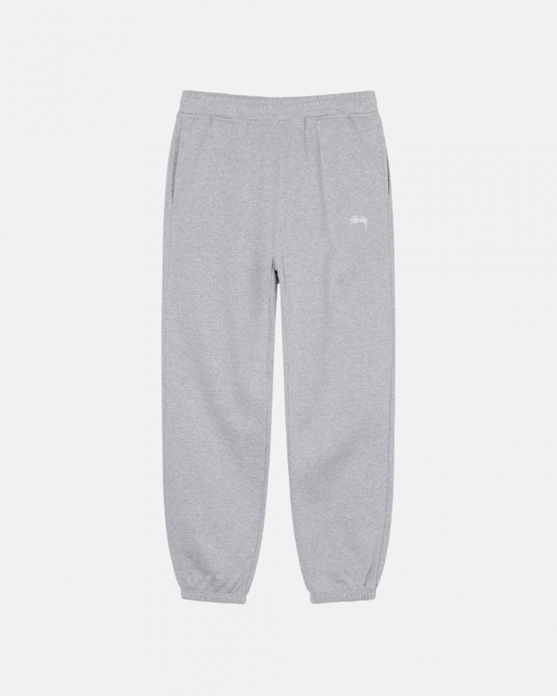 Grey Stussy Stock Logo Sweatpant Men\'s Sweatpants Jakarta | Indonesia CBN-7753