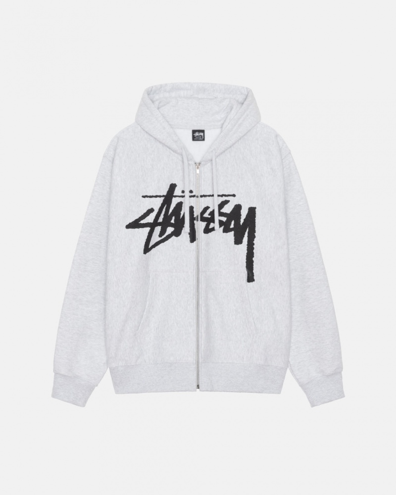 Grey Stussy Venus Zip Hood Men\'s Sweatshirts Jakarta | Indonesia NQK-1109