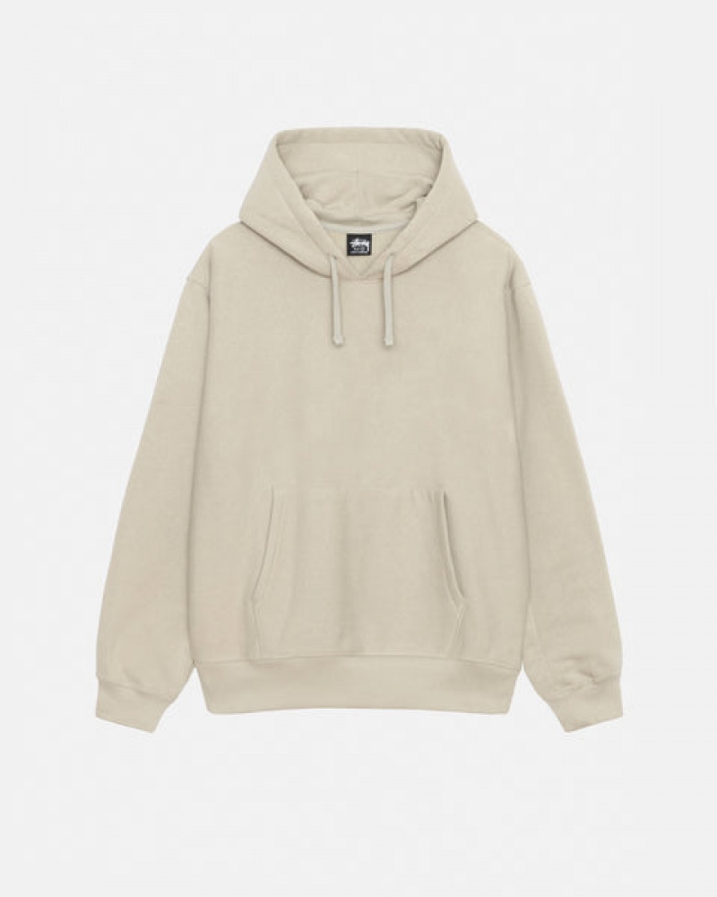 Khaki Stussy Back Hood Applique Hood Men's Sweatshirts Jakarta | Indonesia YYX-6172