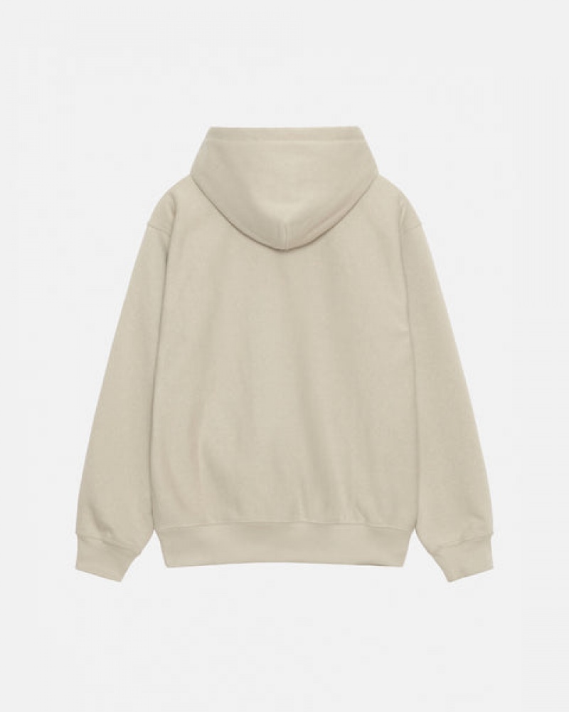 Khaki Stussy Basic Applique Hood Men's Sweatshirts Jakarta | Indonesia AEW-2384