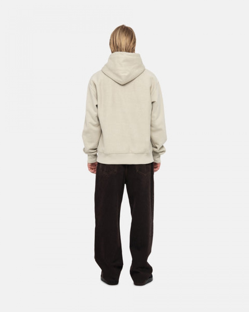 Khaki Stussy Basic Applique Hood Women's Sweatshirts Jakarta | Indonesia QDC-2094