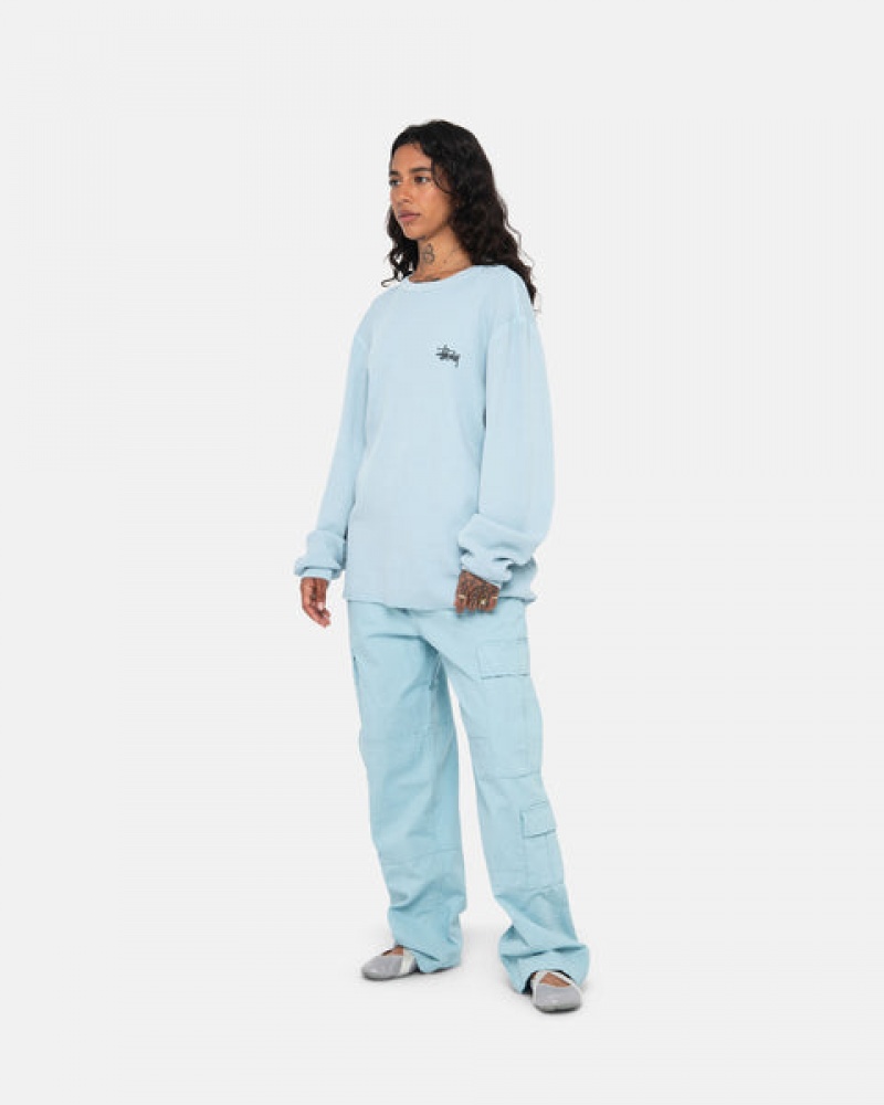 Light Blue Stussy Basic Stock Ls Thermal Women's Tops Jakarta | Indonesia XQN-0690