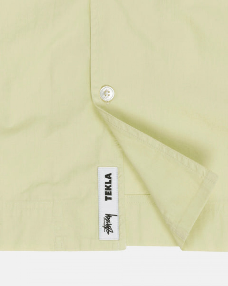 Light Green Stussy Tekla Poplin Pyjama Shirt Women's Shirts Jakarta | Indonesia BIP-8171