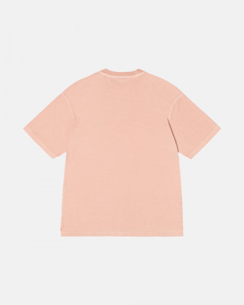 Light Pink Stussy Pig. Dyed Inside Out Crew Men's Tees Jakarta | Indonesia SJM-4533